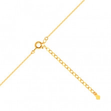 9K sárga arany nyaklánc - fényes lánc lapos láncszemekkel és csillag alakú medállal