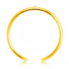 9K sárga arany gyűrű - vékony nyitott vállak, átlátszó cirkónia