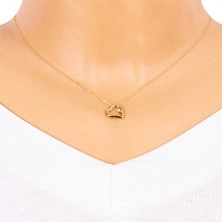 Gyémánt nyaklánc 14K sárga aranyból - csillogó szív körvonal briliánssal