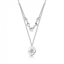 925 ezüst nyaklánc - dupla lánc, tengeri csillag, kagyló, teknősbéka, delfin, rugós gyűrűzár