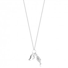 925  ezüst nyaklánc - medál hallal, delfinnel, vékony lánccal