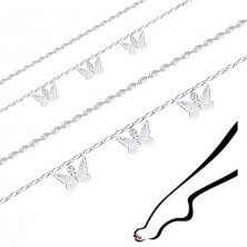 925 Ezüst dupla boka karkötő – pillangók, két lánc