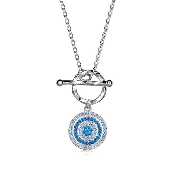 925 ezüst nyaklánc - gyűrű átlátszó és kék cirkóniákkal, nem átlátszó virág türkiz cirkóniákkal