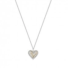 925 Ezüst nyaklánc - kétszínű szív medál, kivágásokkal