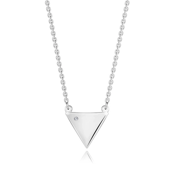 Platinával bevont 925 ezüst nyaklánc - háromszög átlátszó gyémánttal