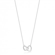 925 ezüst nyaklánc – átfűzött szív körvonalak, szegély átlátszó cirkóniákból