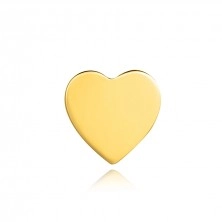 585 sárga arany labret ajak és áll piercing  - lapos, fényes szív