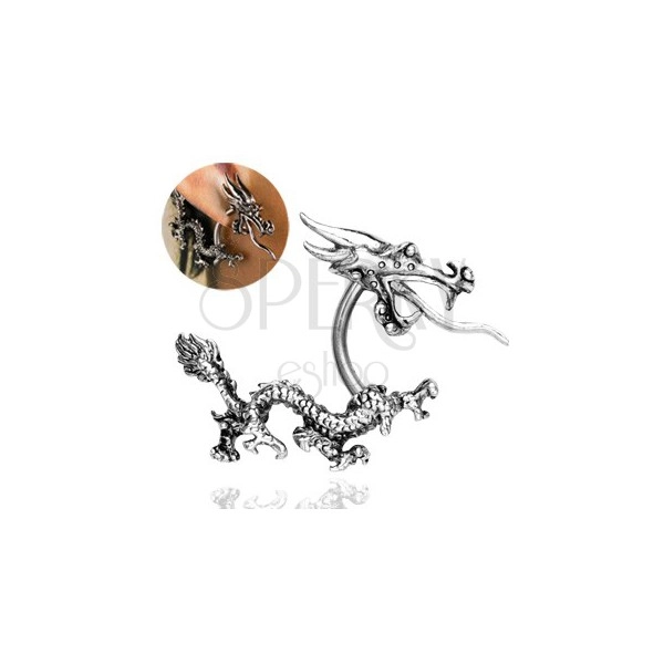 Fül piercing - tűzokádó kínai sárkány
