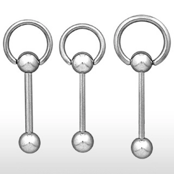 Piercing - acél súlyzó és karika - Méret: 1,6 mm x 16 mm
