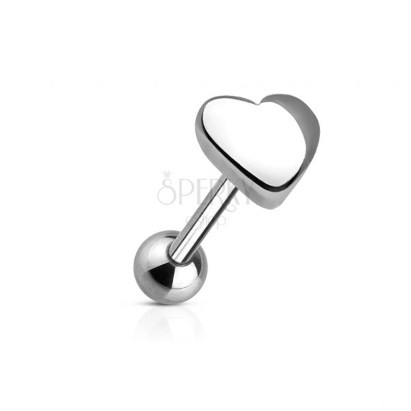 Nyelv piercing - nagy szív alakú fejecske