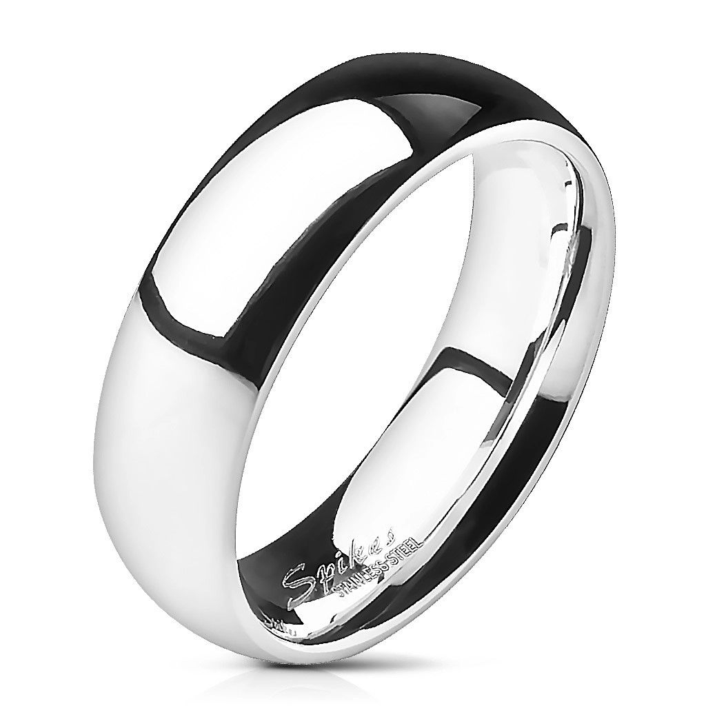Nemesacél jegygyűrű - ezüst, sima, fényes, 6 mm - Nagyság: 66