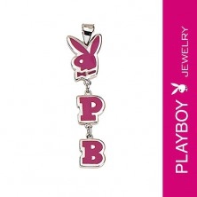 Playboy medál - nyuszi, P és B betűk, rózsaszín