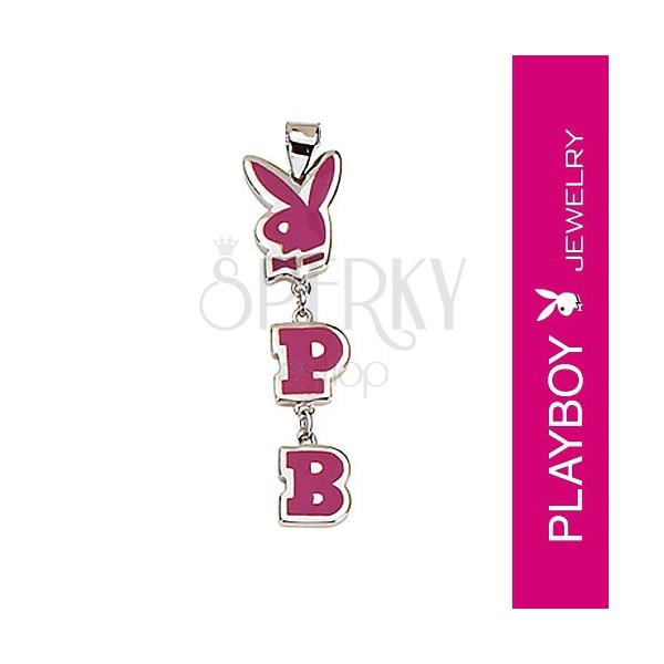 Playboy medál - nyuszi, P és B betűk, rózsaszín