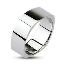 Szögletes acél gyűrű - fényes ezüst felület