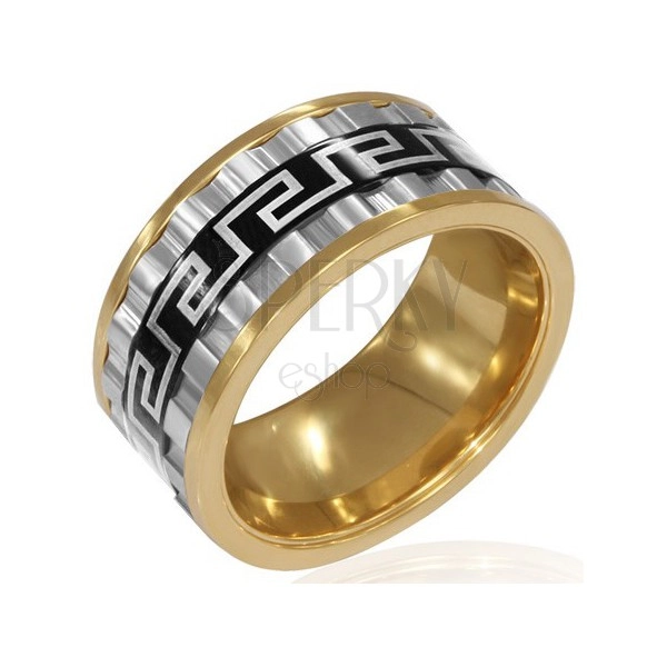 Méretes háromszínű acélgyűrű - három fordítható gyűrű