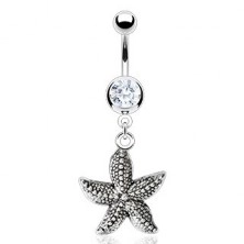 Vintage köldök piercing - tengeri csillag