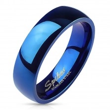 Kék karikagyűrű acélból - fényes felület