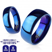 Kék karikagyűrű acélból - fényes felület