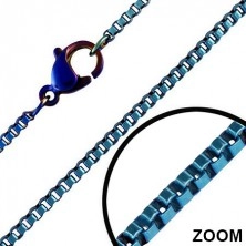 Anodizált nyaklánc nemesacélból - kék 1,5 mm