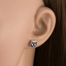 Gyermek fülbevaló 925-ös ezüstből - macska