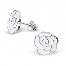 Beszúrós ezüst fülbevaló 925 - rózsa