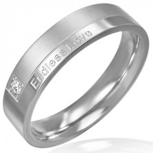 Gyűrű acélből - modern dizájn, romantikus felirat