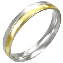 Ezüst - arany színű gyűrű acélból