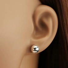 Ezüst 925 beszúrós fülbevaló, félgömb forma, 8 mm