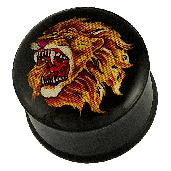 Fültágító plug - oroszlánfej - A piercing vastagsága: 14 mm