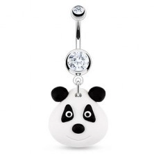 Köldök piercing - FIMO panda