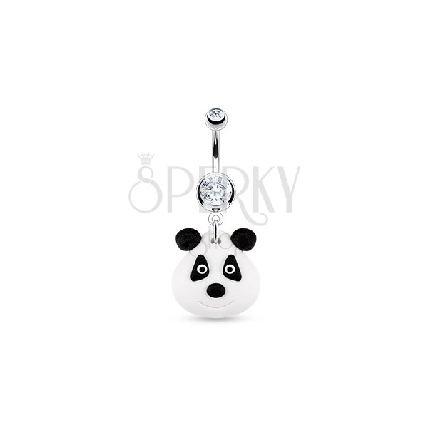 Köldök piercing - FIMO panda