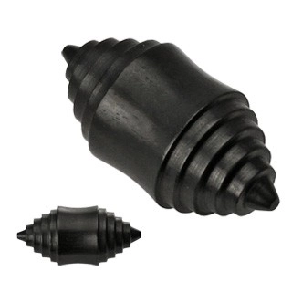 Fültágító plug - fúrófej, fekete ébenfa - Vastagság: 12 mm