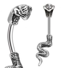 Ágaskodó kobra alakú köldök piercing