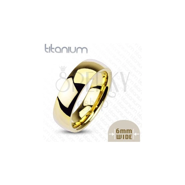 Aranyozott titánium karikagyűrű, 6 mm