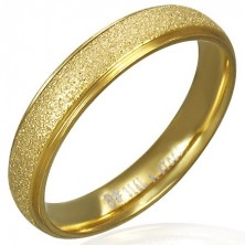 Szemcsés felületű karikagyűrű acélból, arany színben
