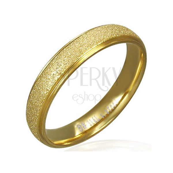 Szemcsés felületű karikagyűrű acélból, arany színben