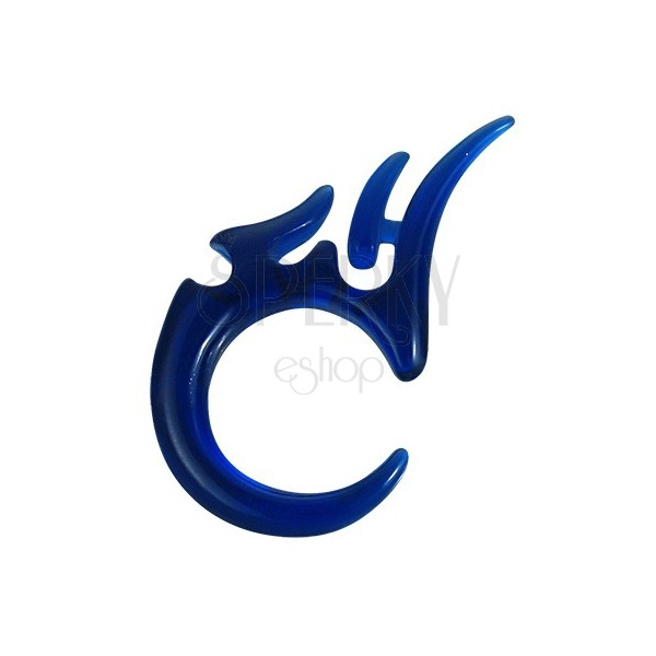 Akril expander törzsi szimbólum alakban - kék, 4 mm
