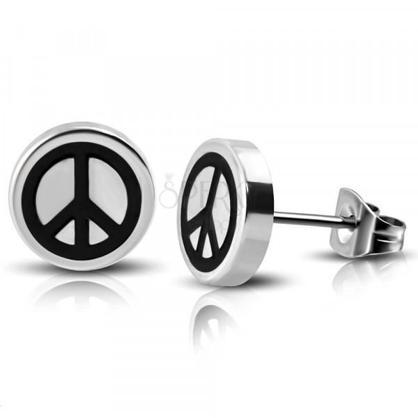 Acél fülbevaló - béke szimbólum, stekkeres kapocs