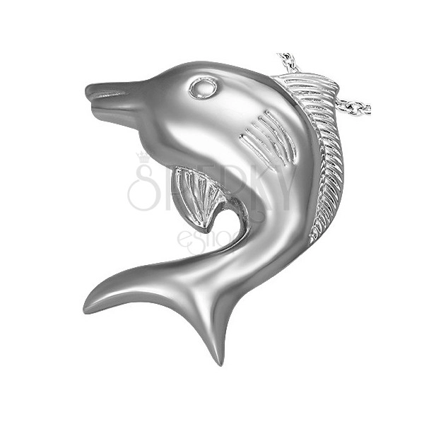 Medál sebészeti acélból - méretes ezüst halacska
