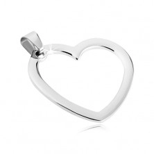 Tükörfényes medál acélból - egyszerű szív keret