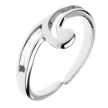 925 ezüst gyűrű - hullám alakú kiugró, kettős vonal, állítható méret