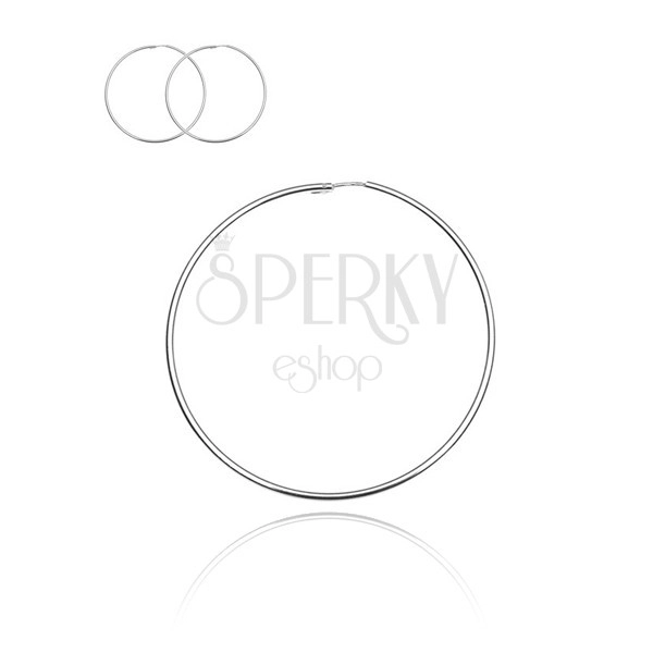 925 ezüst fülbevaló - sima fényes karika, 60 mm
