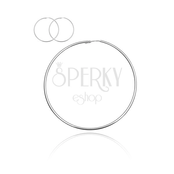 Karika fülbevaló 925 ezüstől  - sima, fényes felület, 70 mm