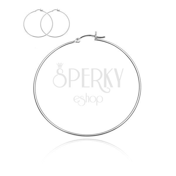925 ezüst karika fülbevaló - egyszerű karika, akasztó, 50 mm