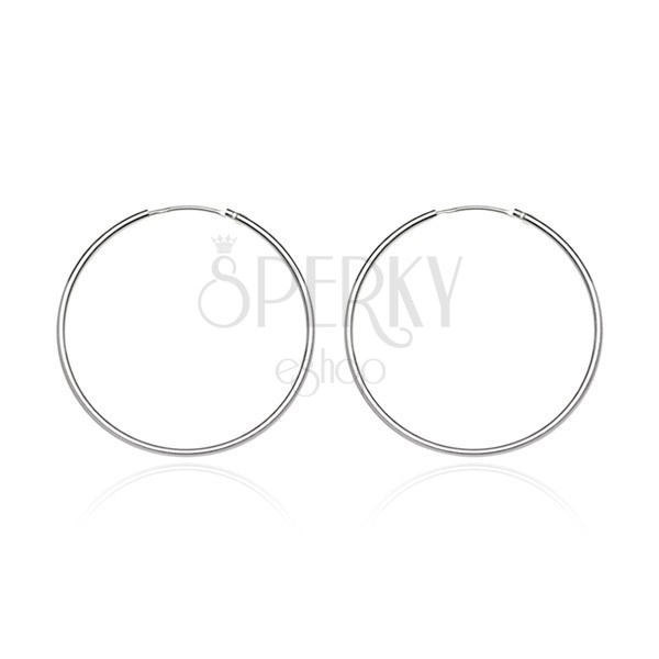 Kerek fülbevaló 925 ezüstből - fényes és sima felület, 15 mm