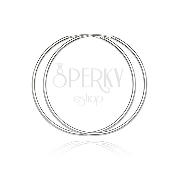 925 ezüst karika fülbevaló - fényes és sima felület, 55 mm