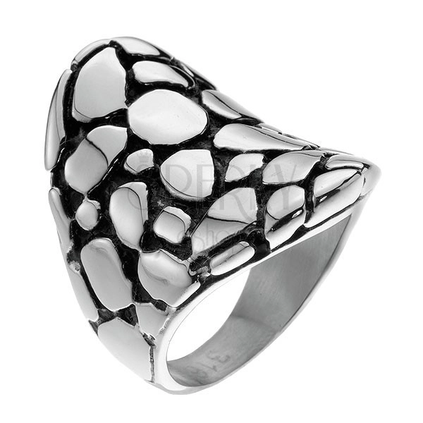 Kőmintás nyereg alakú acélgyűrű