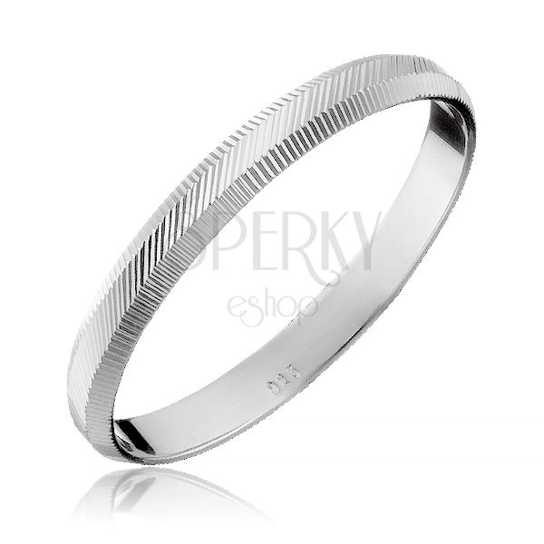925 ezüst gyűrű - függőleges és átlós gravírozás, 2 mm