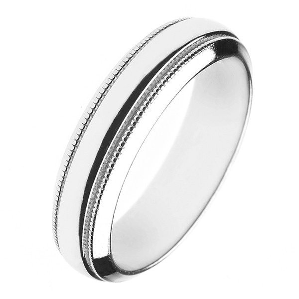 Fényes ezüst karikagyűrű - két gravírozott sáv - Nagyság: 62