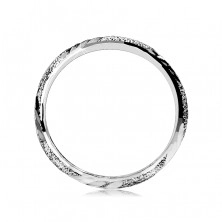 925 ezüst gyűrű - szemcsés felület ferde bemarásokkal